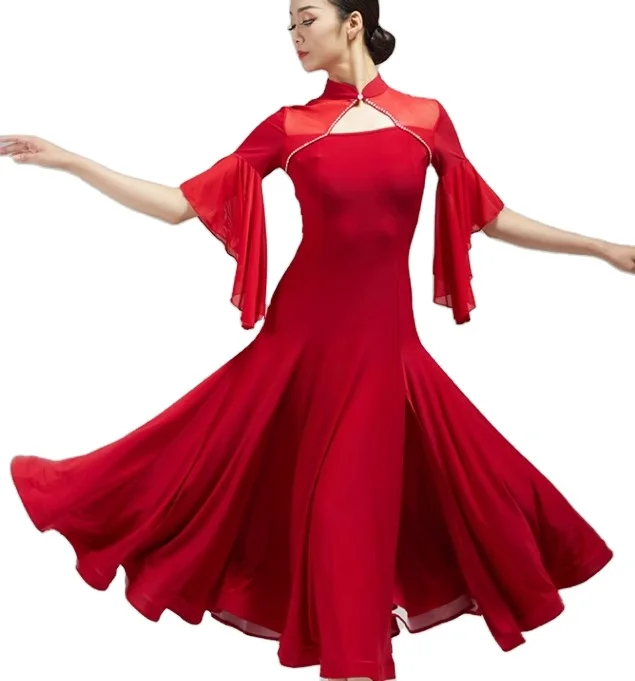 FLHY0313 Girls Kids Modern Ballroom Latin Dance Dress Tassel Fringe Salsa Tango Dance Wear Performance Latin Dance Dress