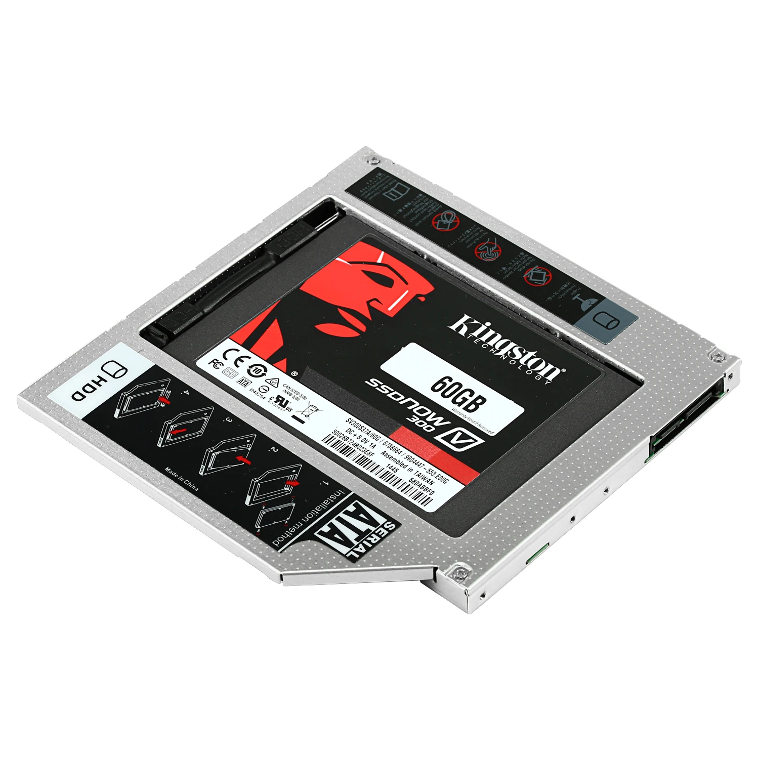 Aluminium 2.5inch 2nd HDD 9.0/9.5/12.7mm SATA3.0 SSD Bracket adapter second hard driver disk