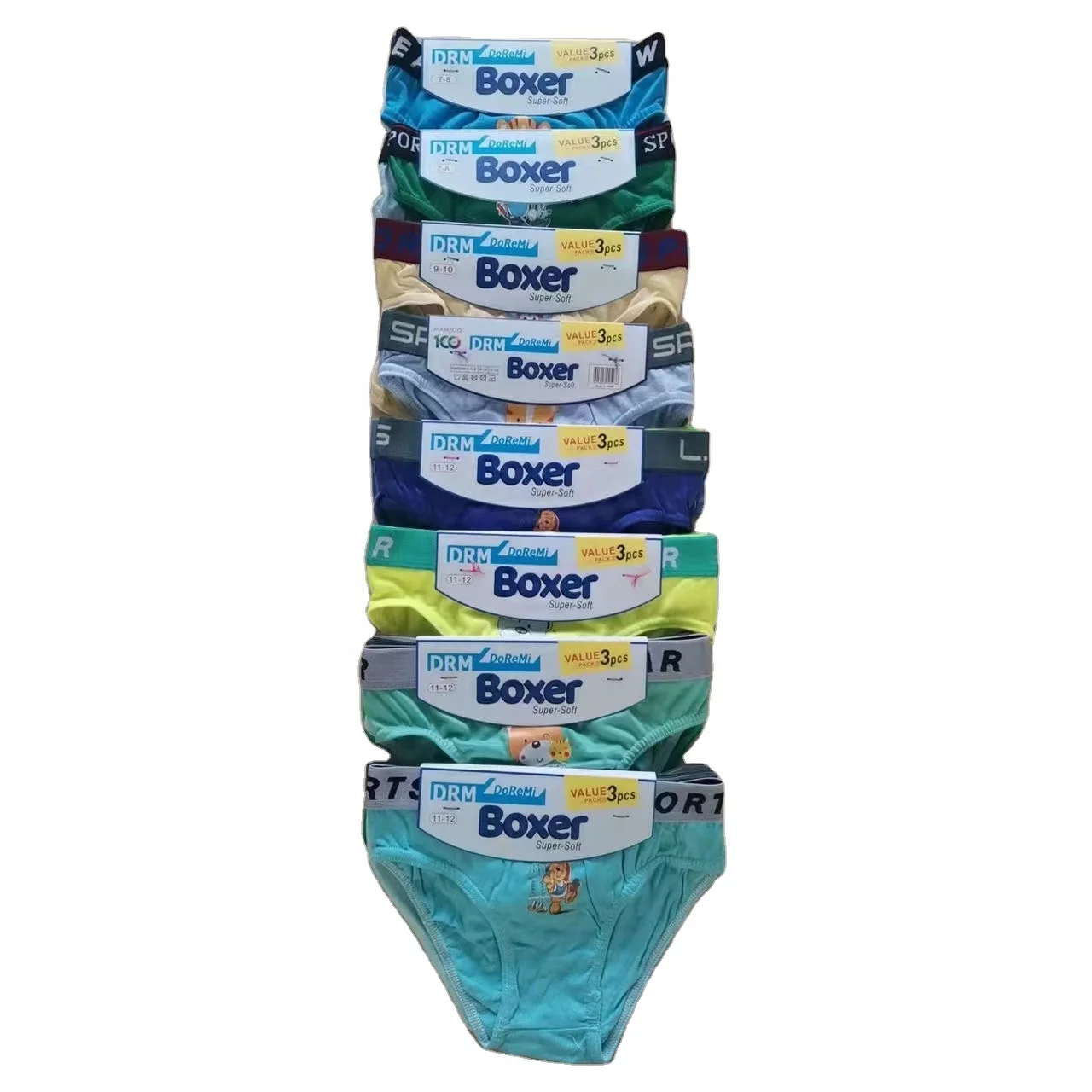 MOQ 600PCS SM005 high quality carton print kids boy thong underwear cotton boxers briefs for 7-12 years old teen school boys