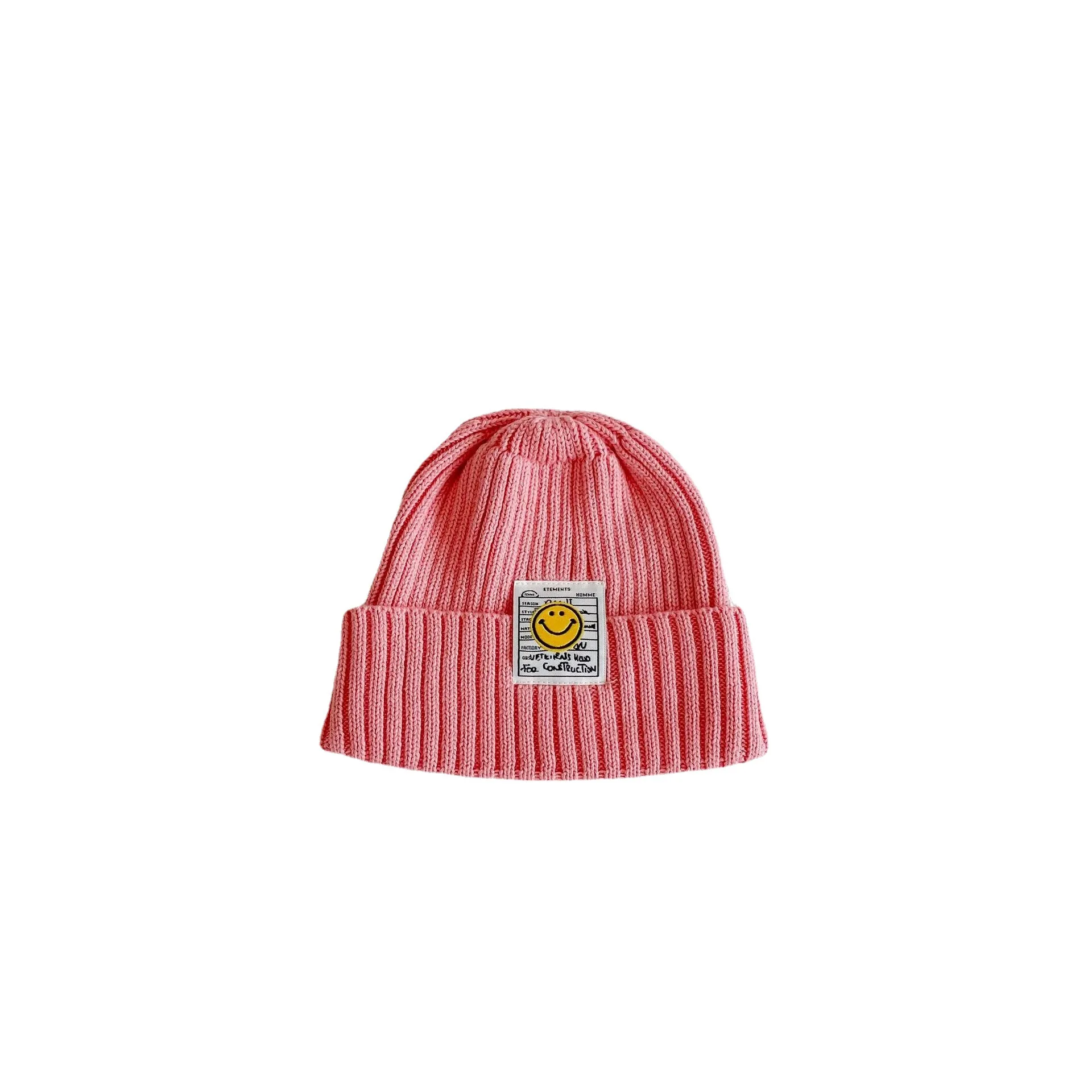 Autumn and winter baby warm knitted hat all cotton wool line hat custom