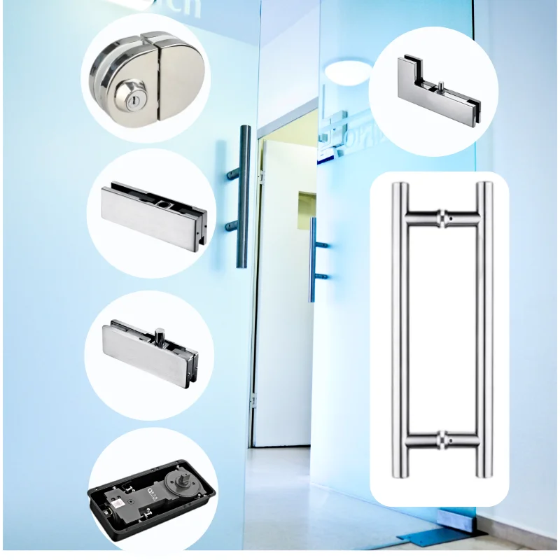 Oray One-stop Purchasing Customization Glass Door Lock  Handle Clamp Patch Fitting Floor Spring Glass Hardware