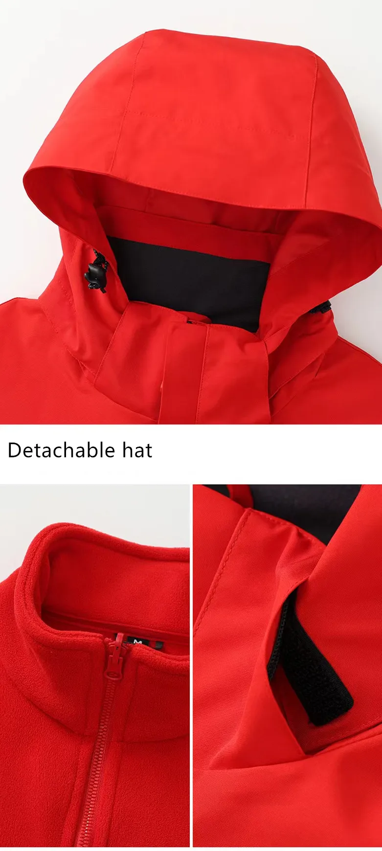 High-end Brand 3-in-1 Unisex Men Outdoor Waterproof Windproof Rain Coat Sport Jacket Warm Wind Breaker Jacket