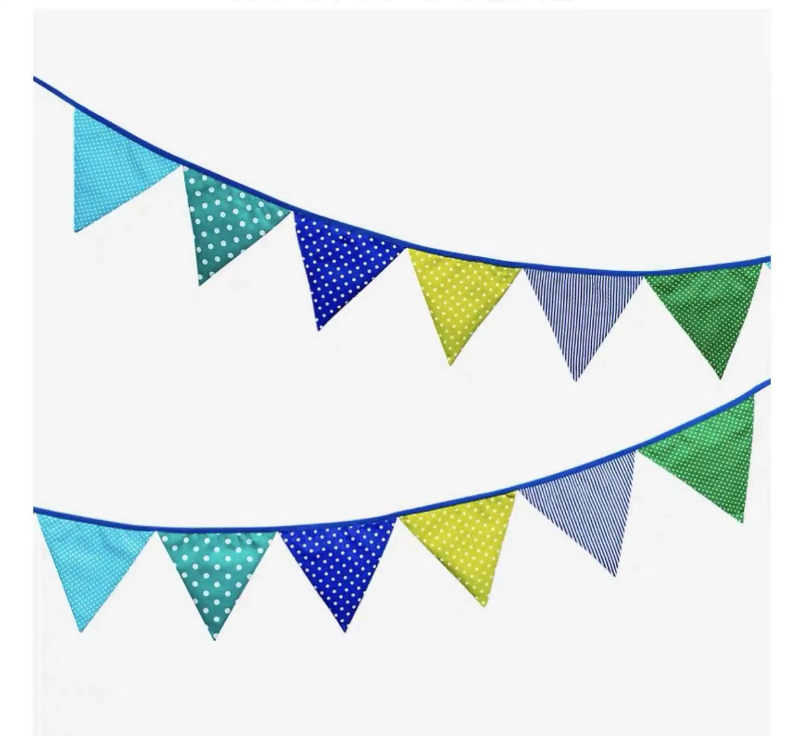 Wedding Single Cotton Pennant Birthday String Flag Trending Flower Wave Bunting Flags For Photo Background