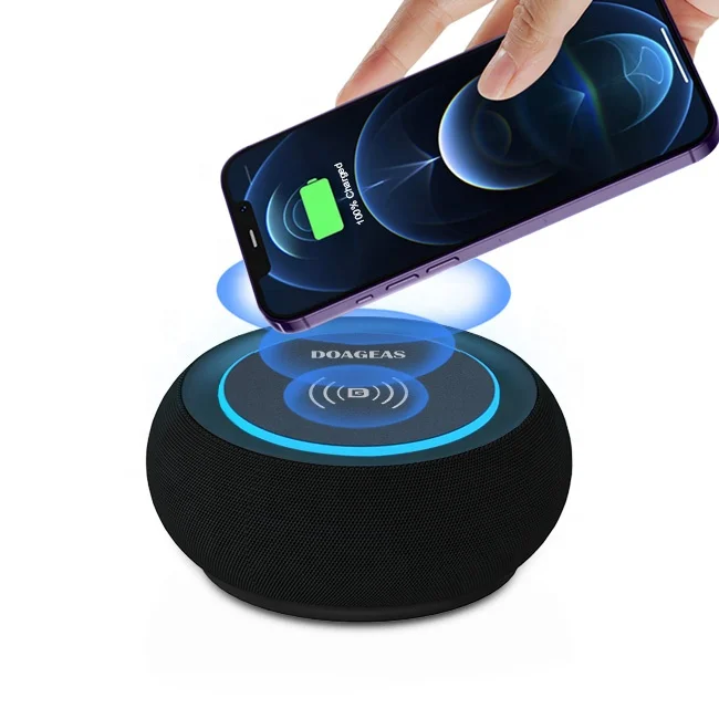 Custom Exclusive Mini Woofer Bluetooth Speakers with Wireless Charging Portable Exclusive Blue tooth Speaker Phone Charger