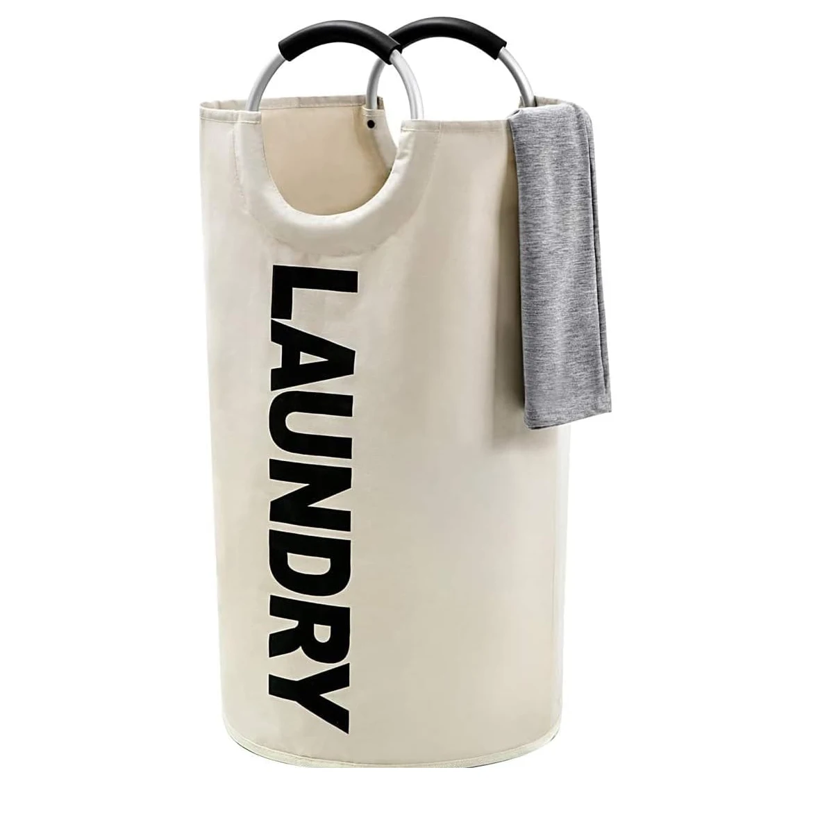 Oxford Washing Collapsible Foldable Hamper Dirty Clothes Basket Fabric Laundry Storage Bags With Alloy Handles For Bedroom