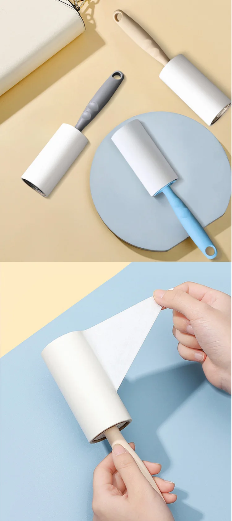 Wholesale Reusable Lint Roller Sticky Pet Hairt Remover 60 Sheets Lint Roller Refills for Clothes