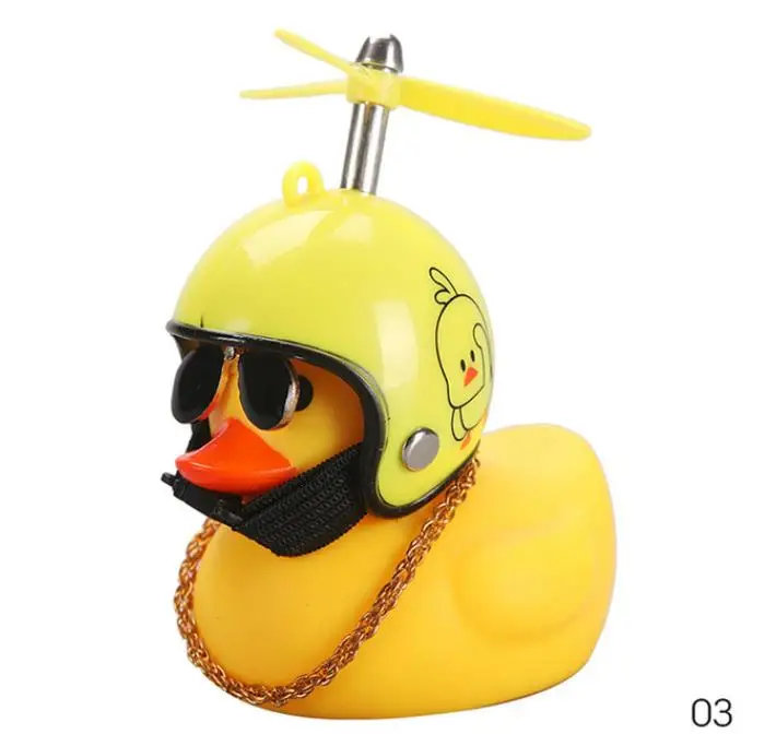 Kid Gift Cartoon Helmet Glasses Necklace Helmet Little Yellow Duck Center Console Rearview Mirror Decorative Ornaments