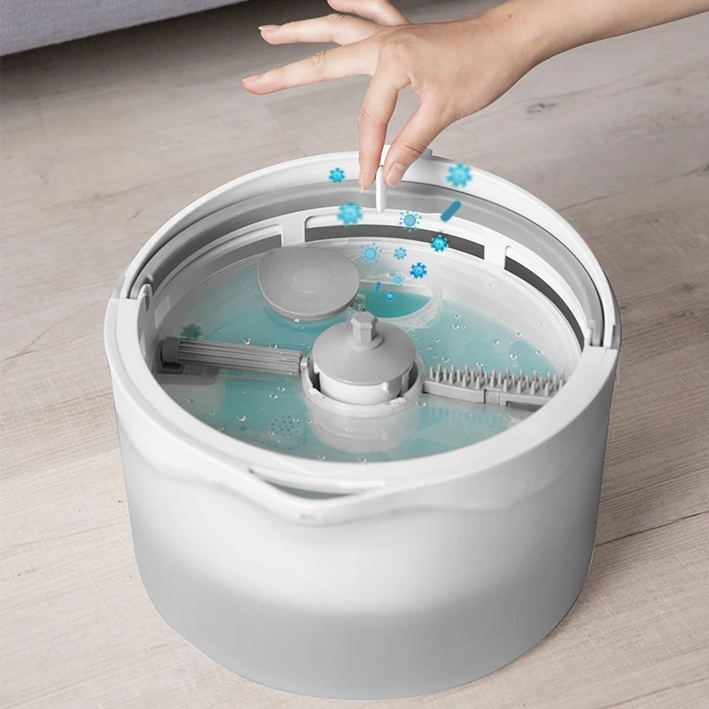 Jesun 2025 Clean Water Spin Mop and Bucket set Hands Free Self-Cleaning Floor Cleaning Swivel Mop Cleaner