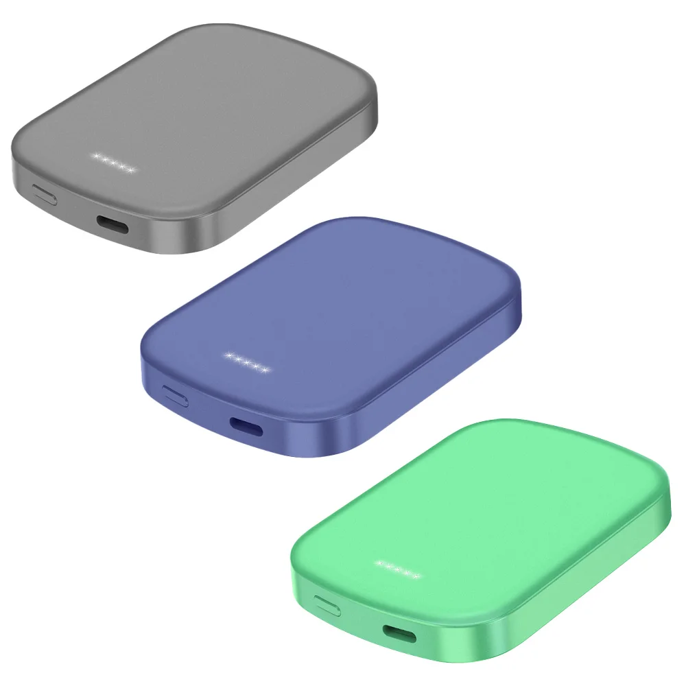 2021 New Product Ultra Thin 5000mah Mobile Power Bank Portable Mini Magnetic Wireless Power Bank for iPhone Samsung