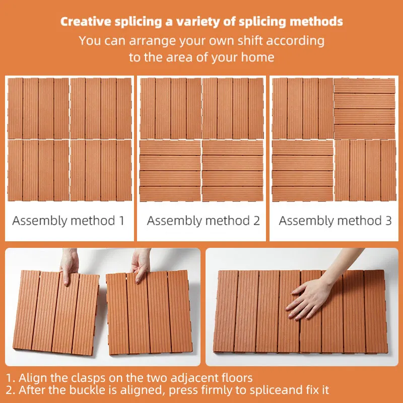 Modern Outdoor WPC Decking Non-Toxic Plastic Composite Easy Installation with WPC Decking Clips