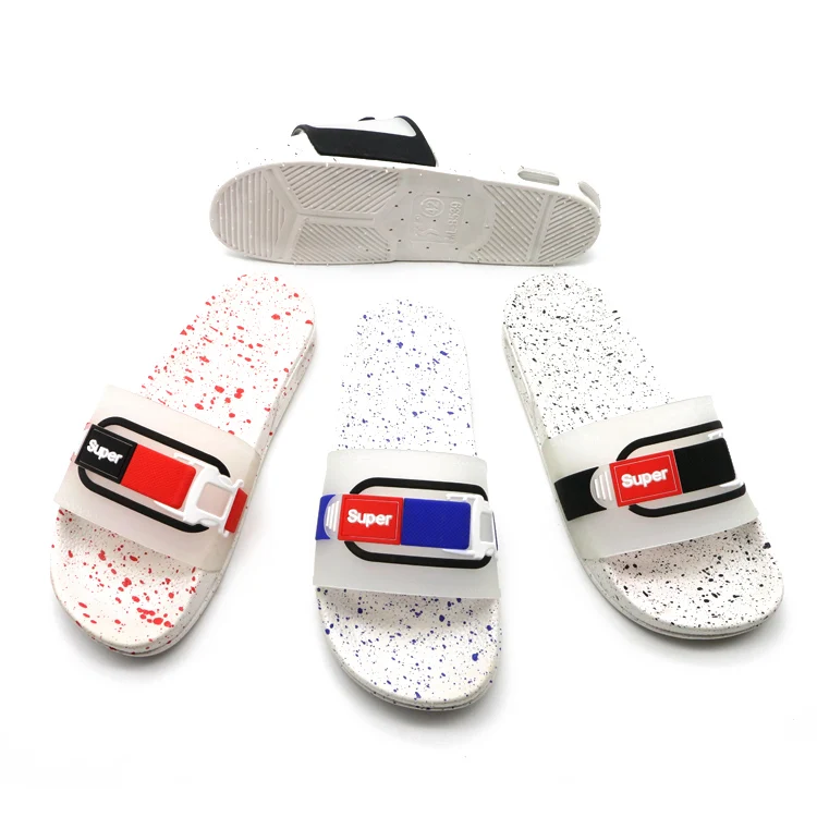 slide slippers with spray dotted fashion unisex men non-slip beach sandals and slippers