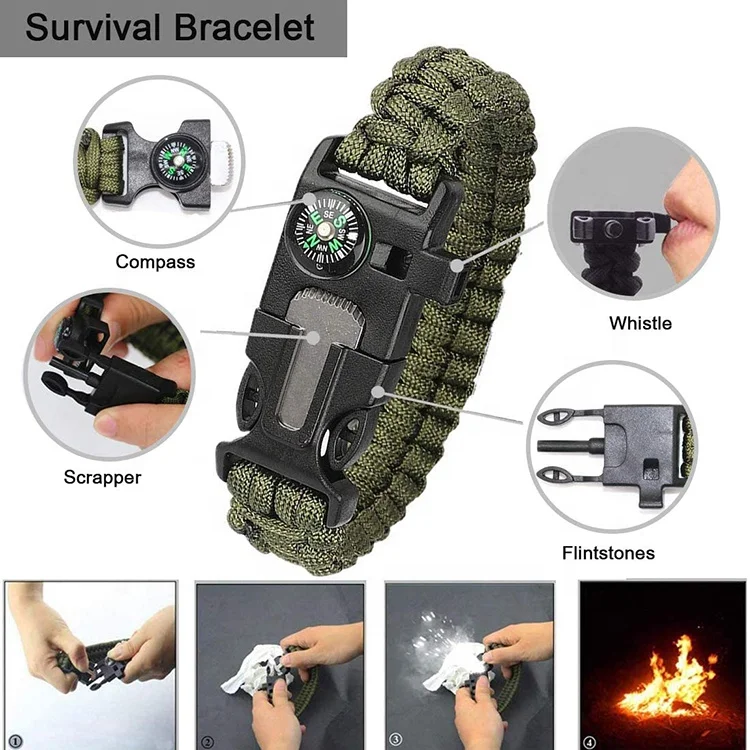 Professional plastic survival kit multi functional SOS equipment tool first aid box for outdoor adventure