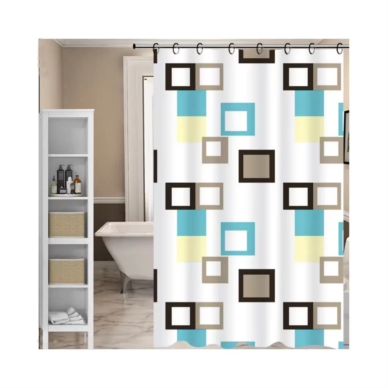 Hot Sell Rideau Rideaux De Douche Cortinas De Banos 3d Bathroom Shower Curtain Printed Waterproof Custom Shower Curtain