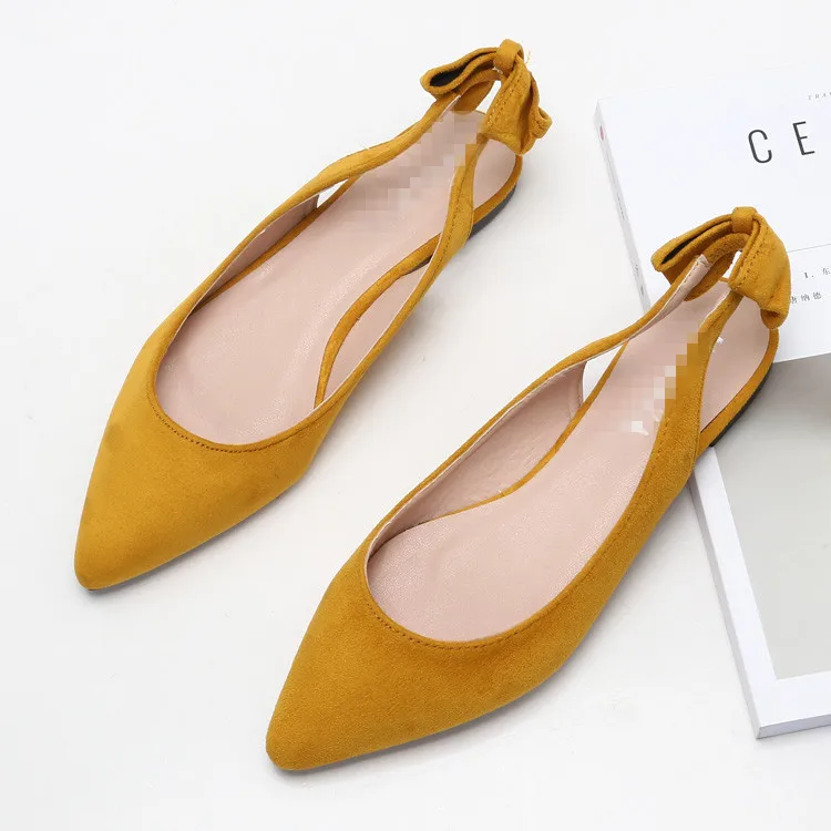 New design ladies fancy OEM pointed toe slingback flats comfortable pump shoes