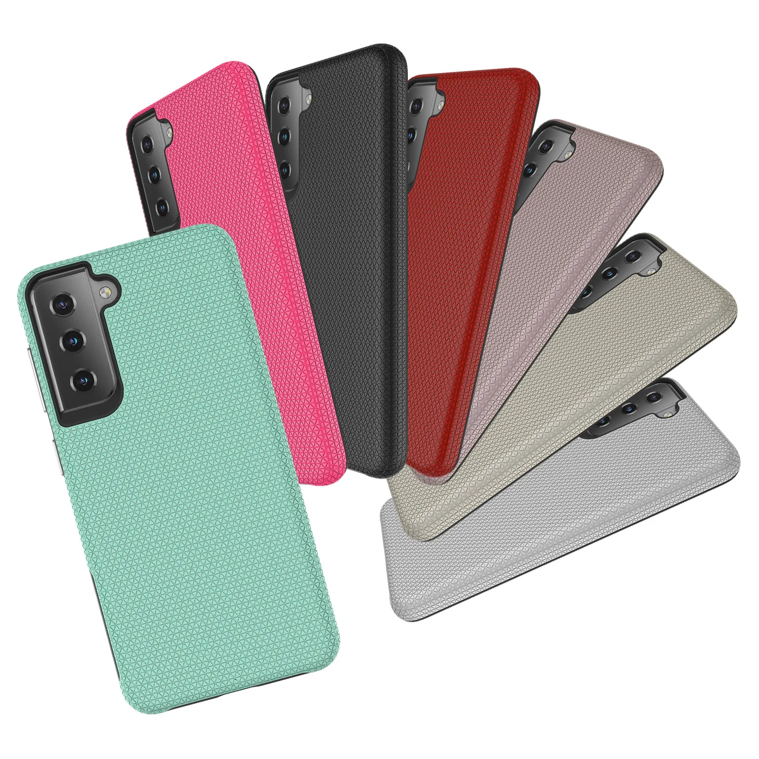 TPU PC Hybrid Net Shield Armor Mobile Phone Case For Samsung Galaxy S21 Cover