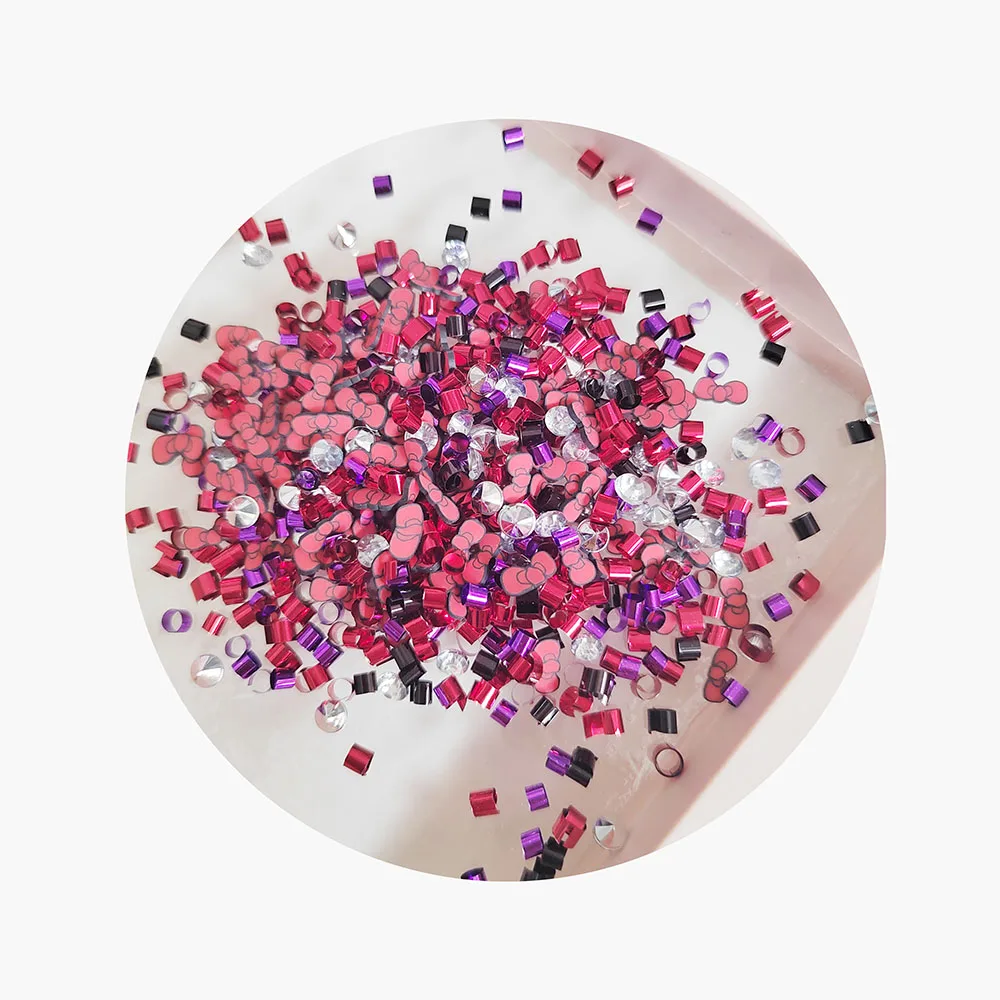 500g/Lot Mixed Bingsu Beads Polymer Hot Soft Clay Bowknot Slices Sprinkles for DIY Slime Crafts Making Toys Accessories
