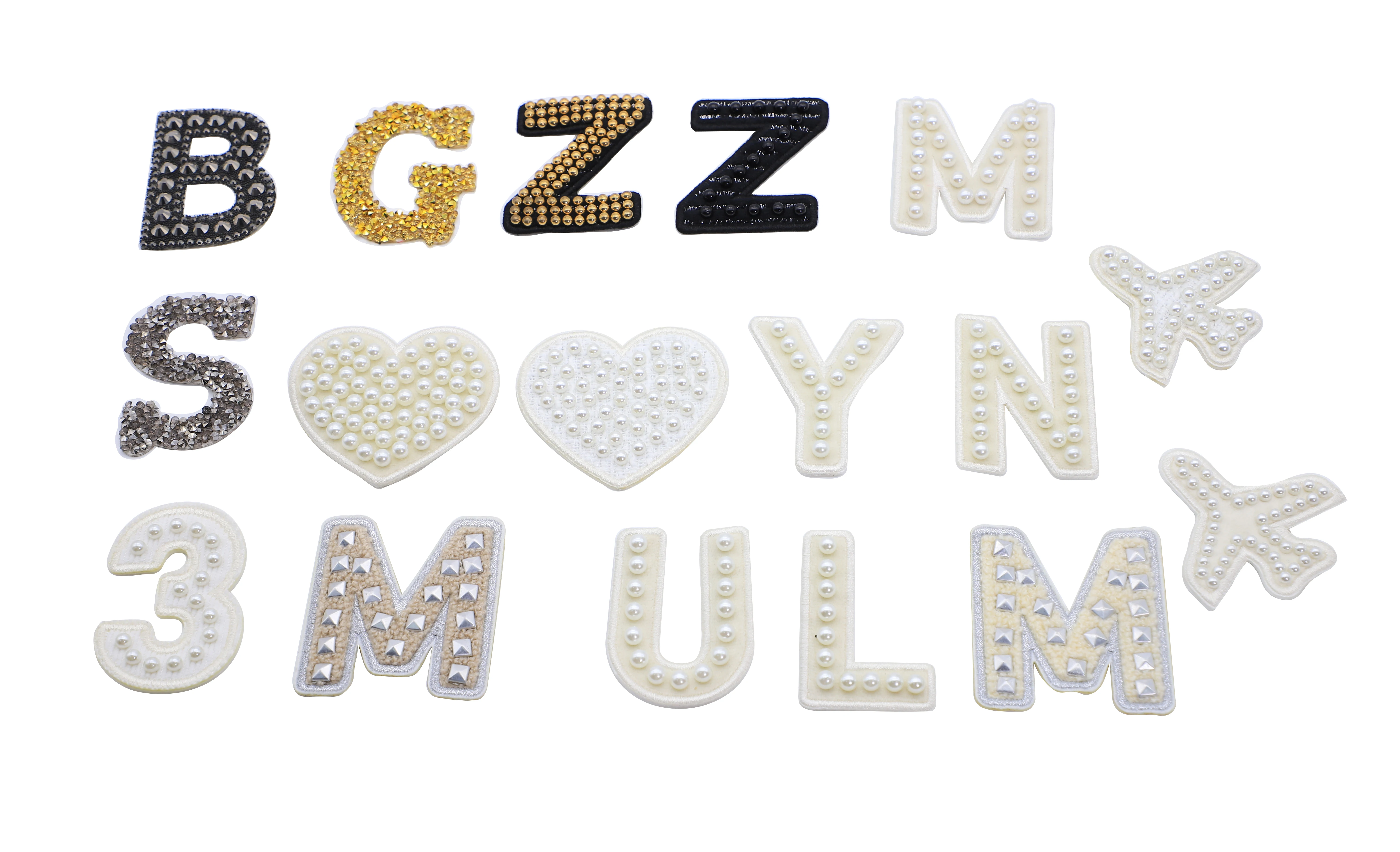 Custom Embroidery Patches iron Patch Gold Border English Letter A-Z Chenille Patches Embroidery Embroidered For Bag