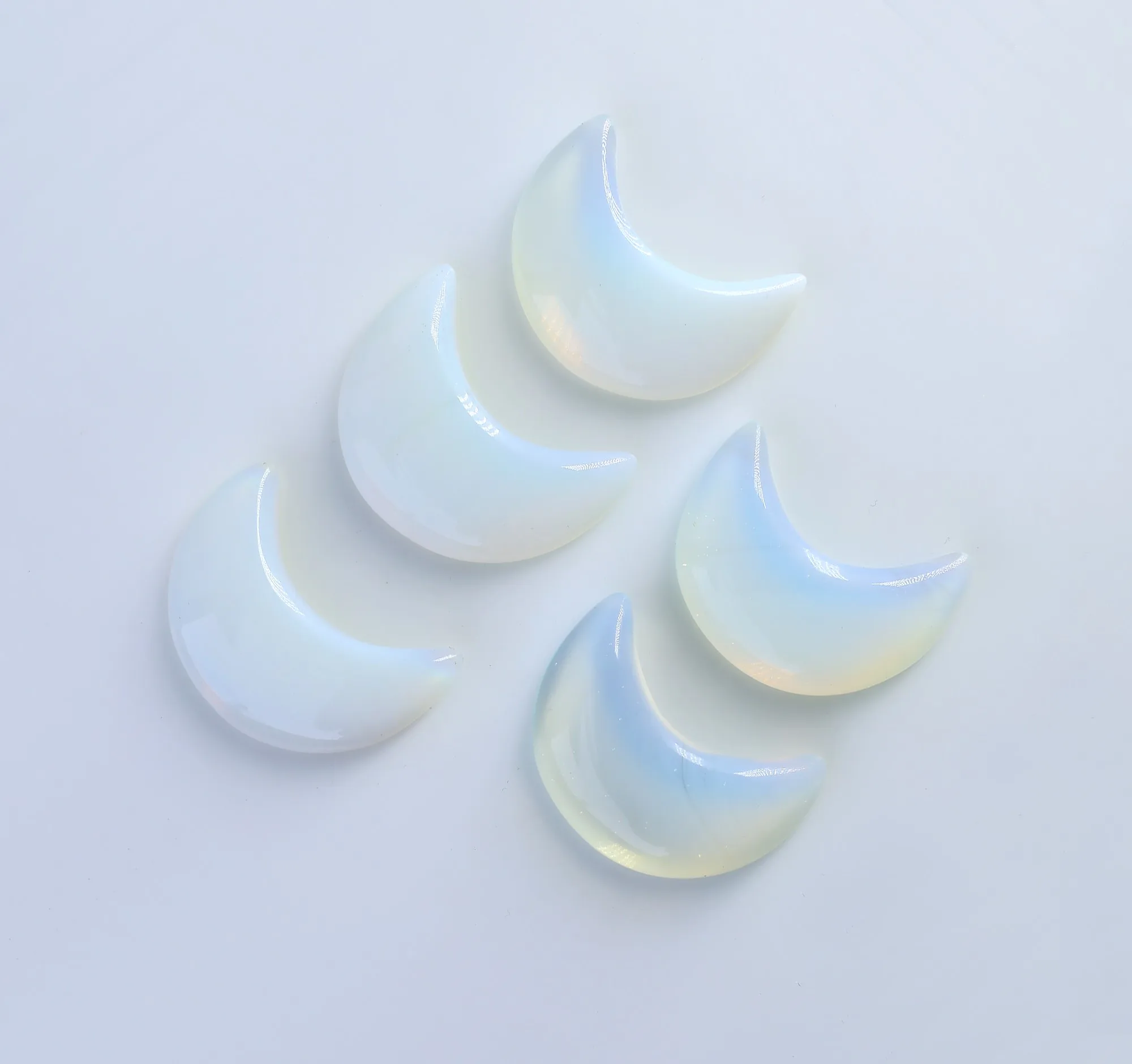 Opalite Gemstone 36x18 MM Home Decoration Handcrafted Highly Polished Crescent Moon Healing Crystal Half Circle Horn Gemstones