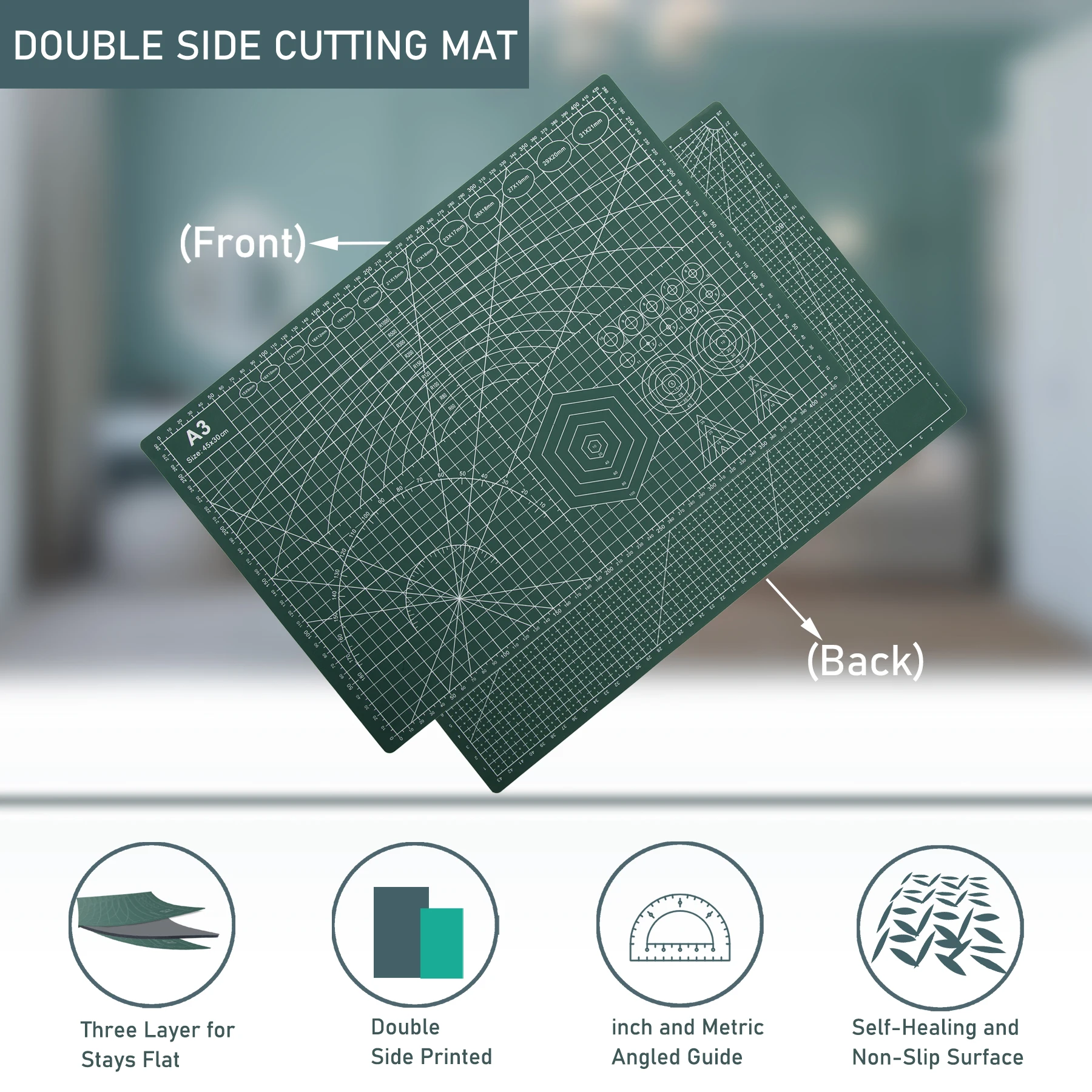 Zhengshun A3 Colorful Black /white Core High Quality Cutting Mat for Office Using