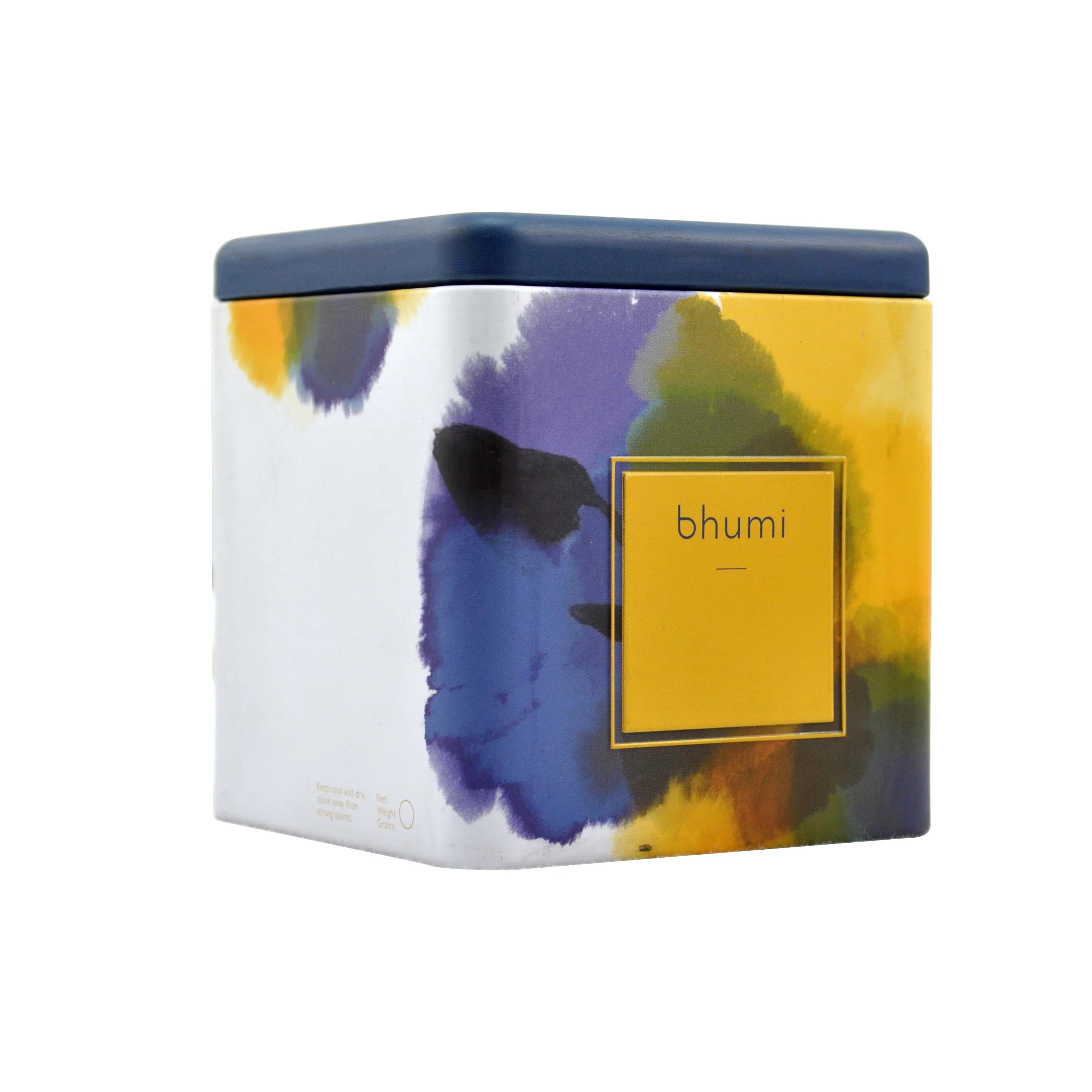 
Custom size printed saffron packaging aluminium tin tea cans in square 