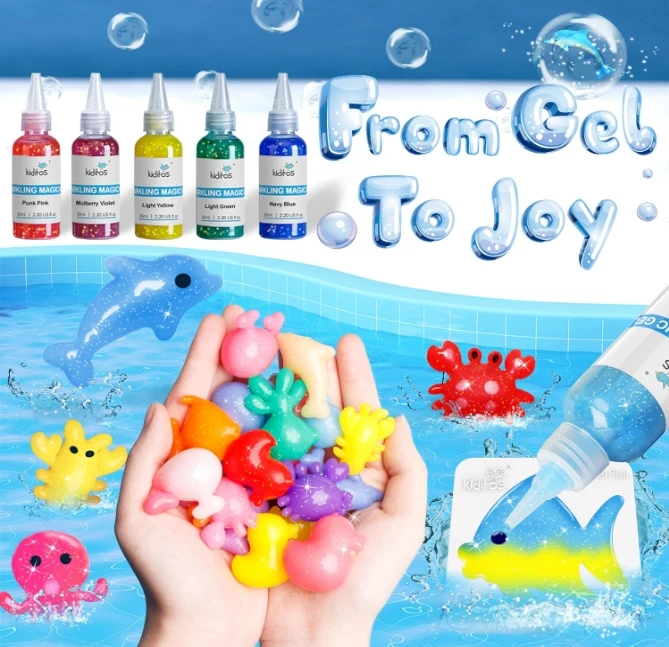 Magic Water Toy Kit,Aqua Fairy Water Gel Kit with Sparkling Magic  Magic Dinosaur Egg Toys,Birthday Gifts CraftsArt Kit for Kids
