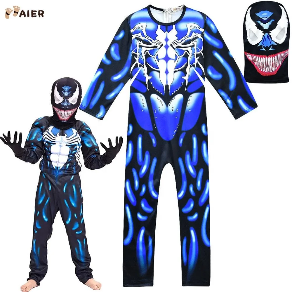 
Halloween Venom Symbiote Costume Movie Venom Cosplay Black Zentai Suit With Mask Halloween Costumes For Boys 