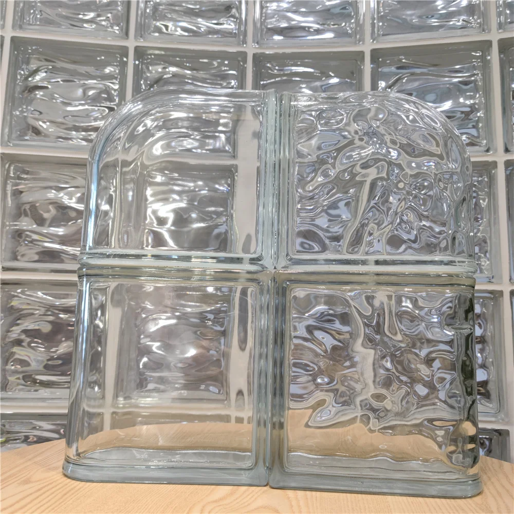 12inchx12inchx4inch wave design large glass block update glass brick for building wall tiles