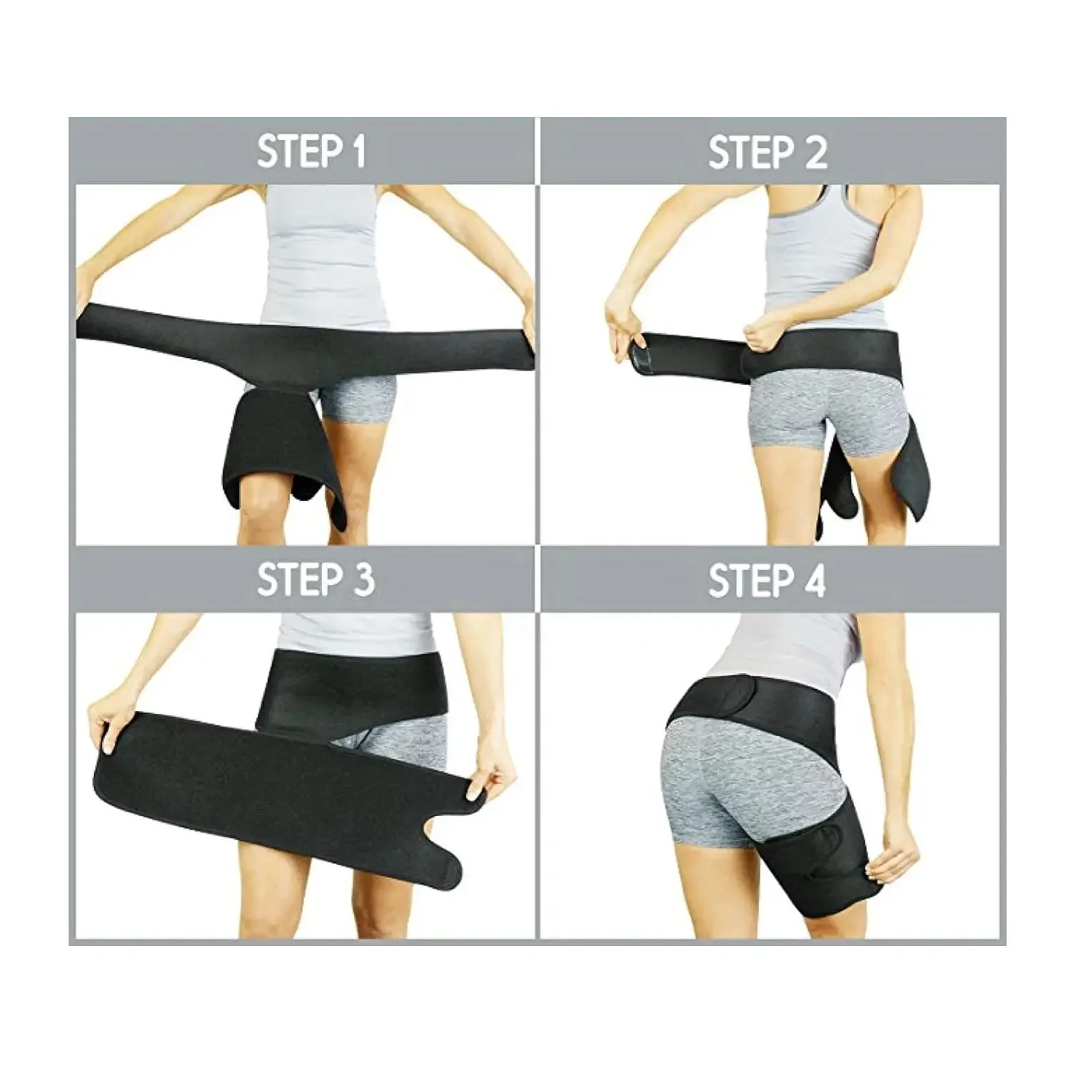 Kcross Groin Thigh Sleeve Hip Support Wrap for Pulled Groin Sciatic Nerve Pain Adjustable Neoprene Brace Hamstring Hip Support