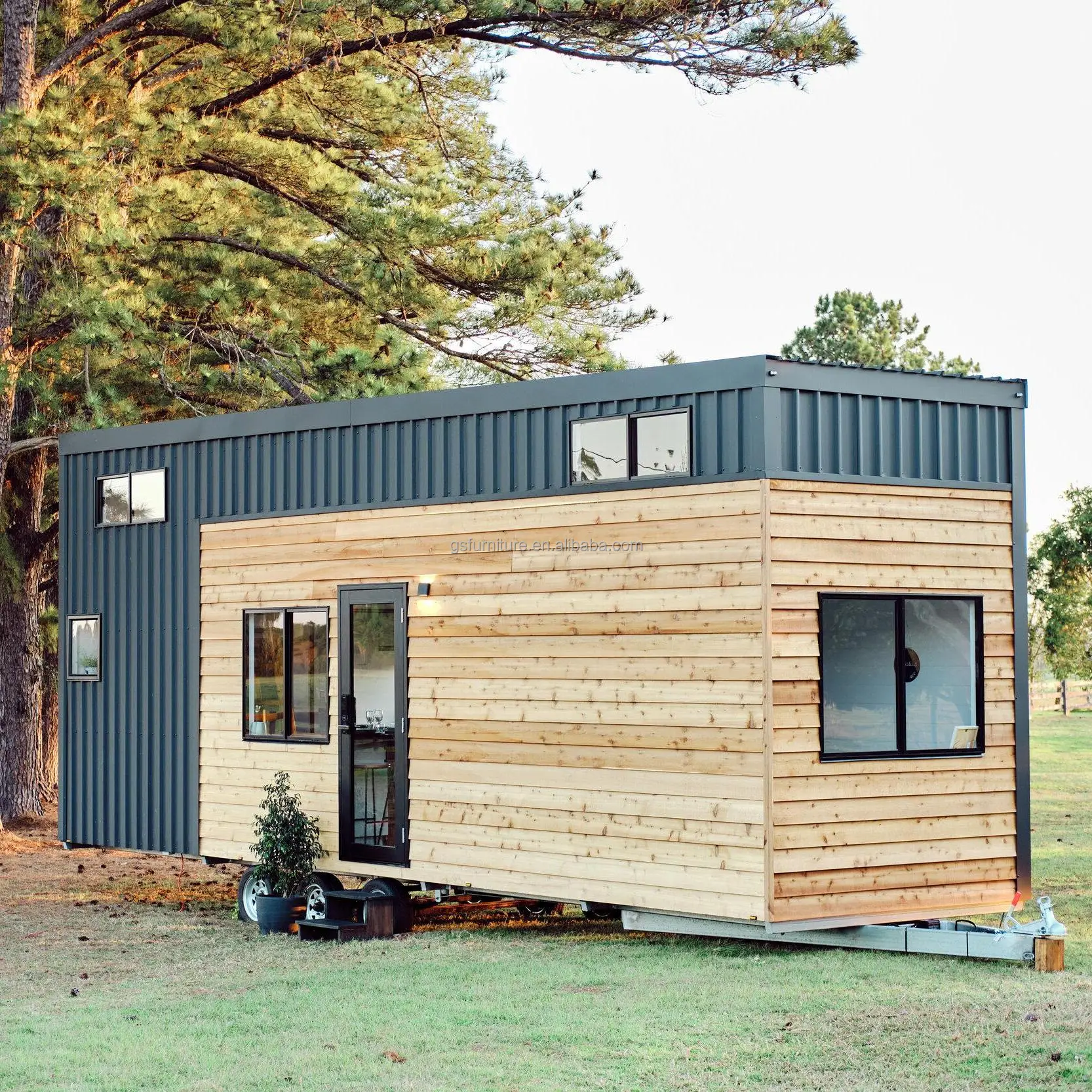 Mobile Living Tiny Prefabricated House For Sale Wooden Home House Prefab Modular Trailer On Wheels