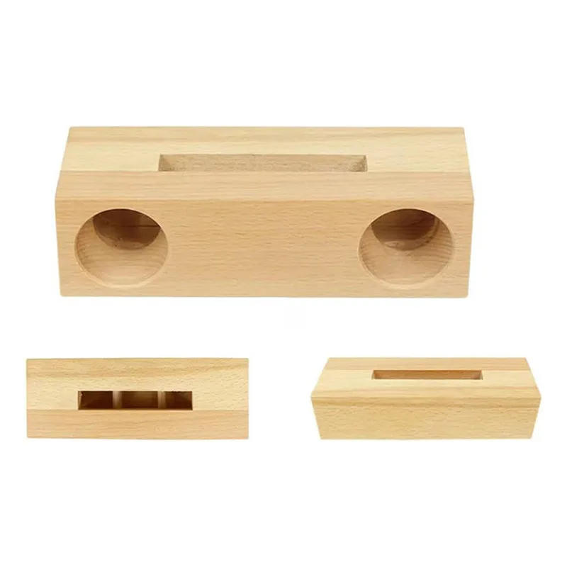 Wholesale Wooden Loudspeaker Phone Holder Bamboo Wood Phone Base Music Loud Natural Sound Speakers