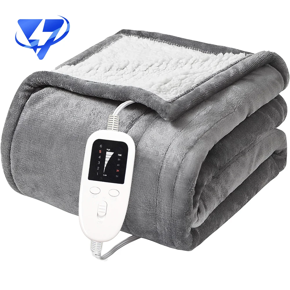 Hot Sale Polyester Washable Double 12 volt throw heated blanket Warmer Electric blanket for winter
