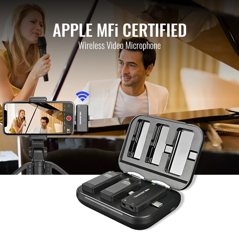 TAKSTAR V4 wireless microphone professional vlogging kit bluetooth microphone for iPhone Android Camera video recording
