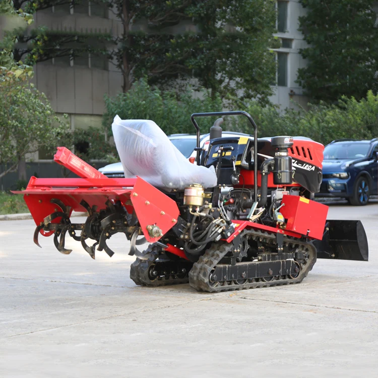 Small Farm Management Micro-Tillage Machine, High-Horsepower Four-Wheel Drive Crawler Rotary Tiller For Both Water And Land Use