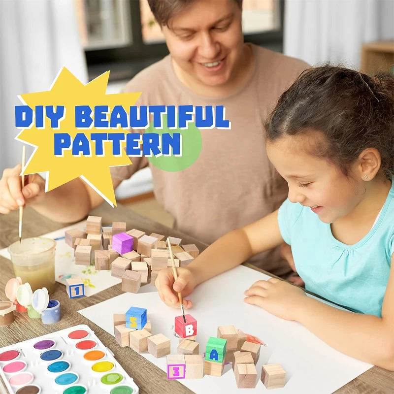 1 дюйм пустые деревянные кубики из натуральной сосны квадраты массива дерева для творчества искусство тяга живопись подарки незаконченные блоки