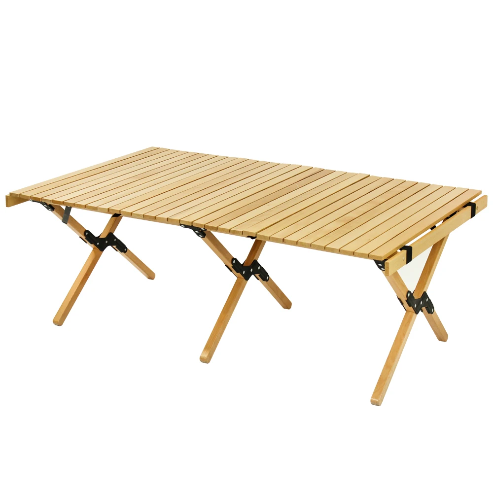 Tianye New Fashion Outdoor Garden High Quality Picnic Portable Beech Wood Folding Egg Roll Camping Table