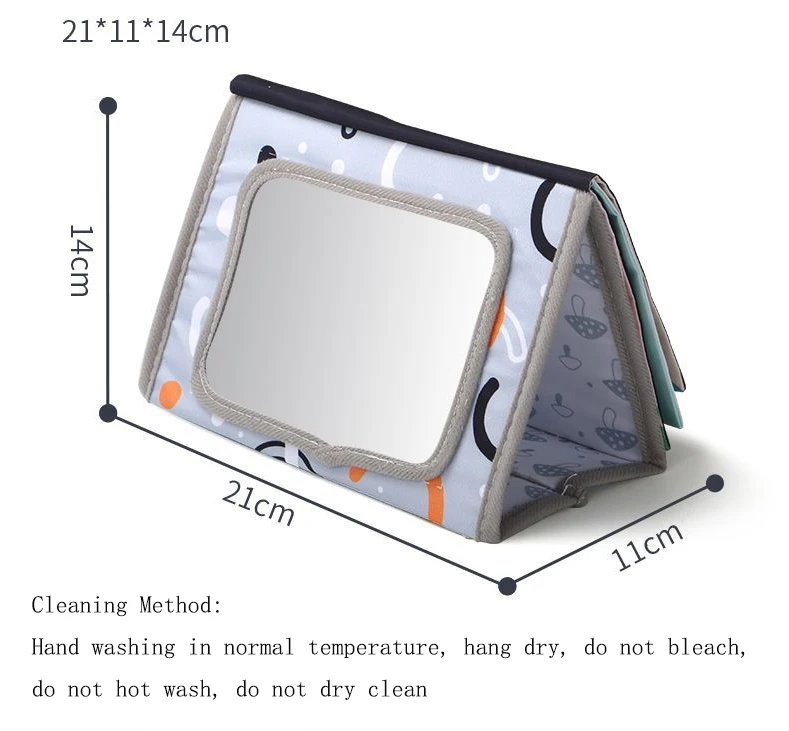 Factory Infant sensory toys Baby floor activity crinkle book with mirror Tummy time quiet book montessori for newborns