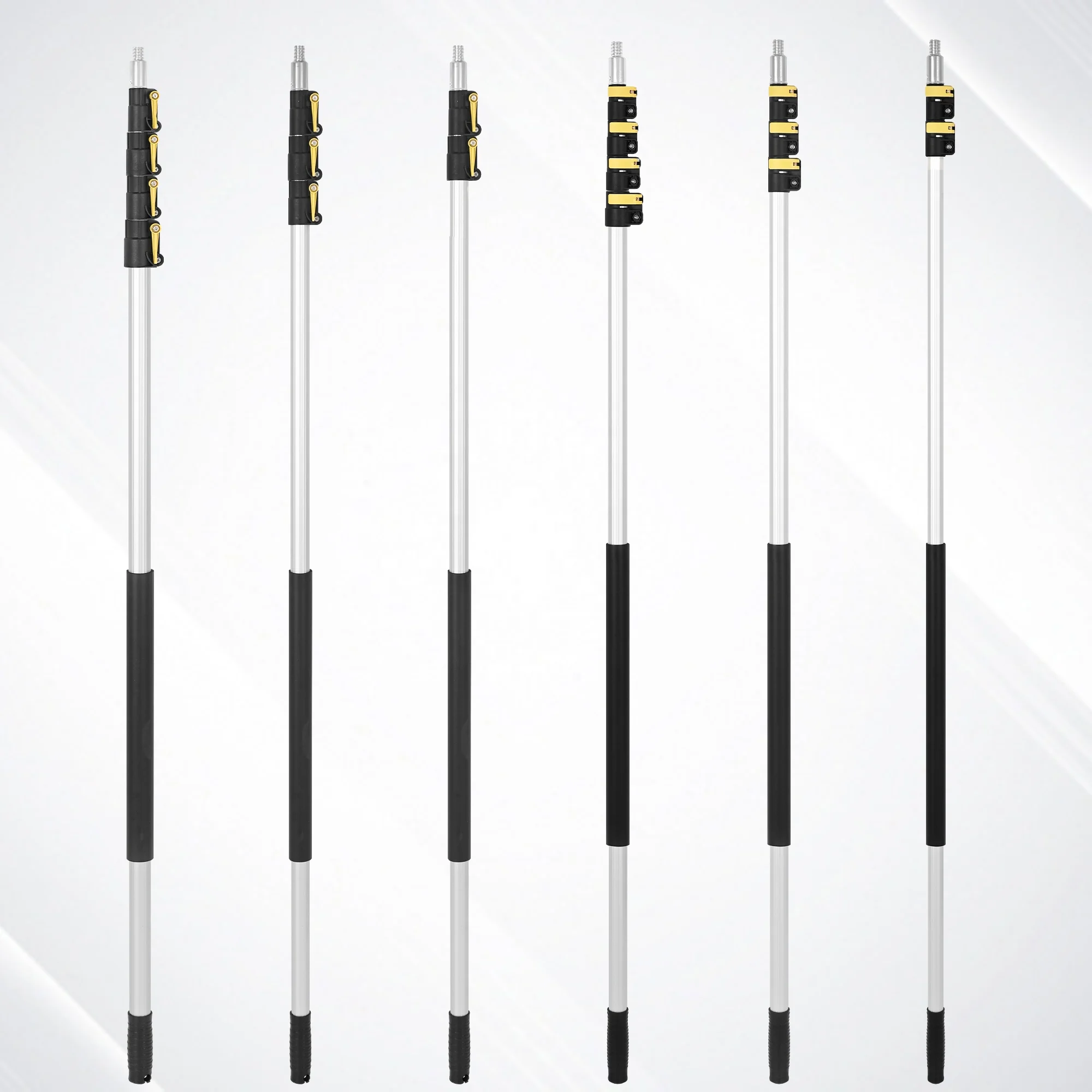 12 FT 3.6 M Light Weight Aluminum 180 Degree Rotatable Adapter Telescopic Extendable Extension Cleaning Pole Rod