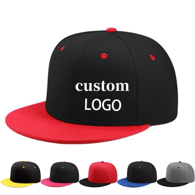 Wholesale solid color can customize your logo flat edge baseball hat flat brim hat