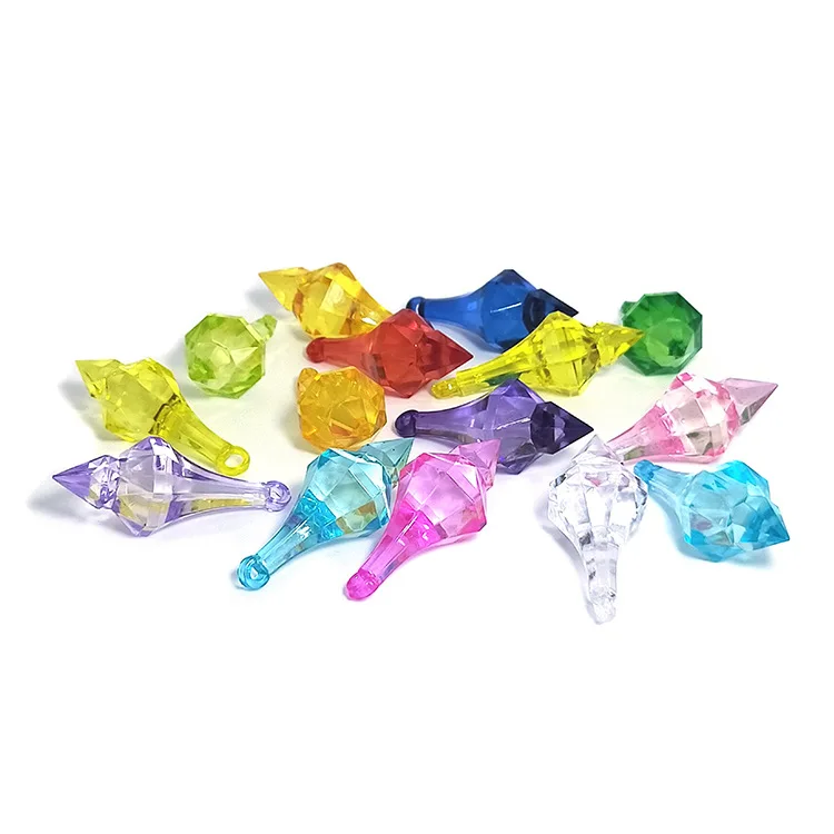 DIY Wedding decoration plastic drop tip pendant diamond material transparent acrylic stone beads for dress