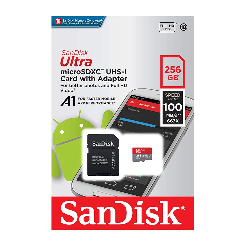 Двойной Флеш-накопитель SanDisk memory card ультра A1 128 ГБ 256 100 МБ/с. micro SD карта 32 класс 10 SDXC 64GB ultra SDHC 16GB UHS-I блок для TF карты