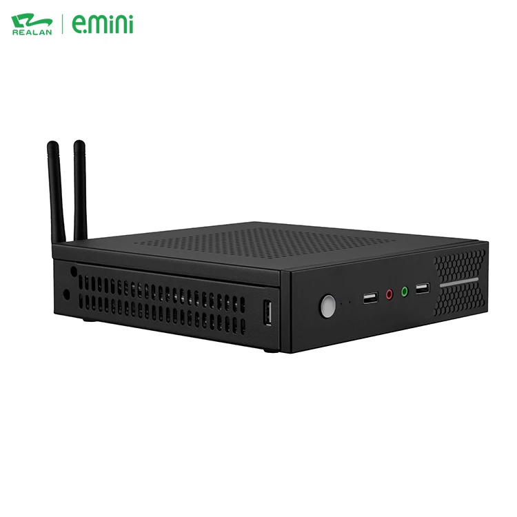 Realan OEM четырехъядерный один двойной Lan 2COM 6 COM портов Встроенный промышленный компьютер мини-ПК с процессором