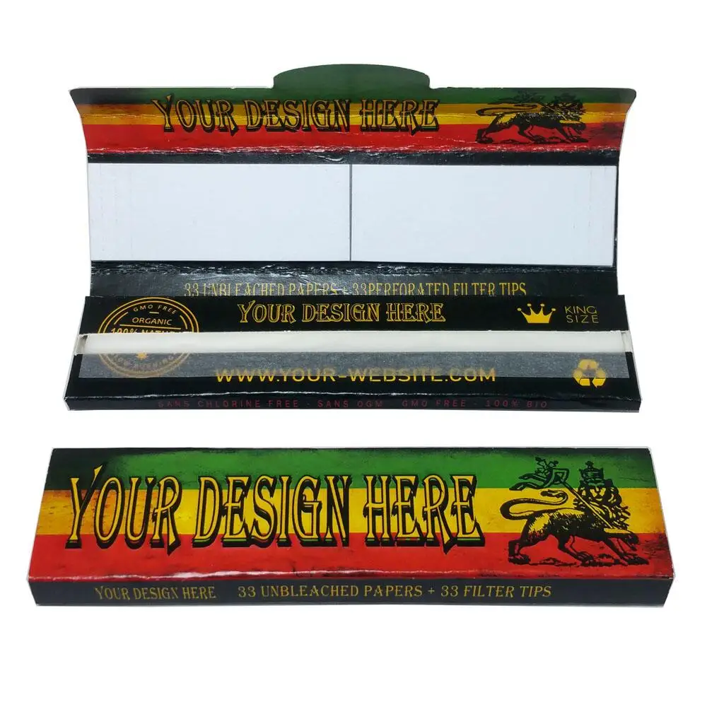 A Wholesale Custom Gold Pink Rolling King Size Paper Box Smoking