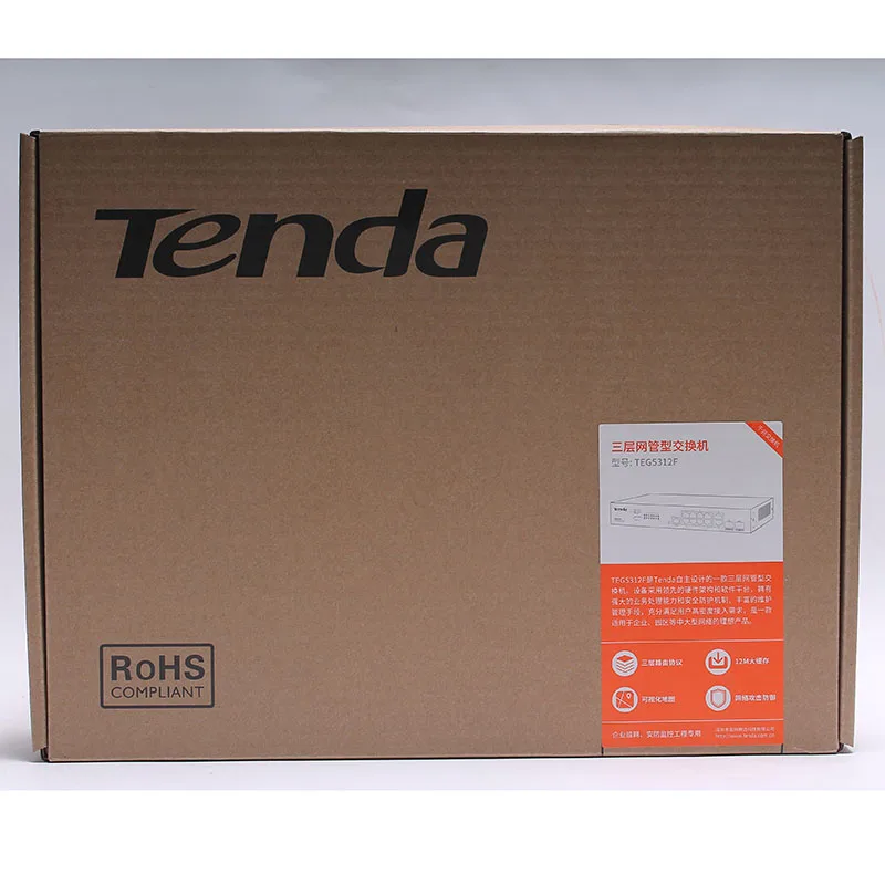Tenda TEG5312F 10port L3 Managed Switch VLAN  10*10/100/1000 Base-T Ethernet ports 2*1000 Base-X SFP ports gigabit Switch