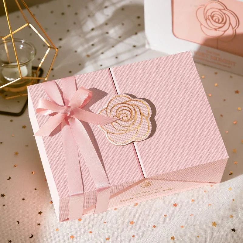 Wholesale Custom Printing Pink Rigid Foldable Magnetic Paper Boxes Cardboard gift Packaging box