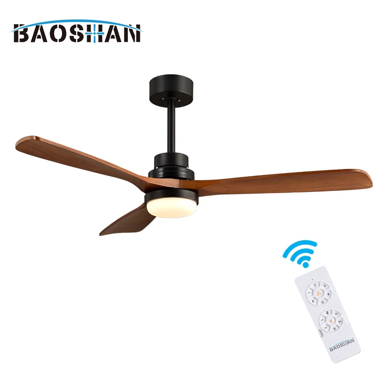 Потолочный Медный двигатель постоянного тока Baoshan BLDC для внутреннего помещения 3 встроенных лезвия потолочный вентилятор светодиодный светильник с интеллектуальным пультом дистанционного управления