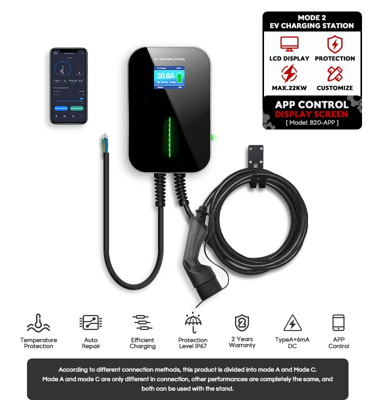 IP 66 32A ev зарядное устройство типа 2 22KW wallbox
