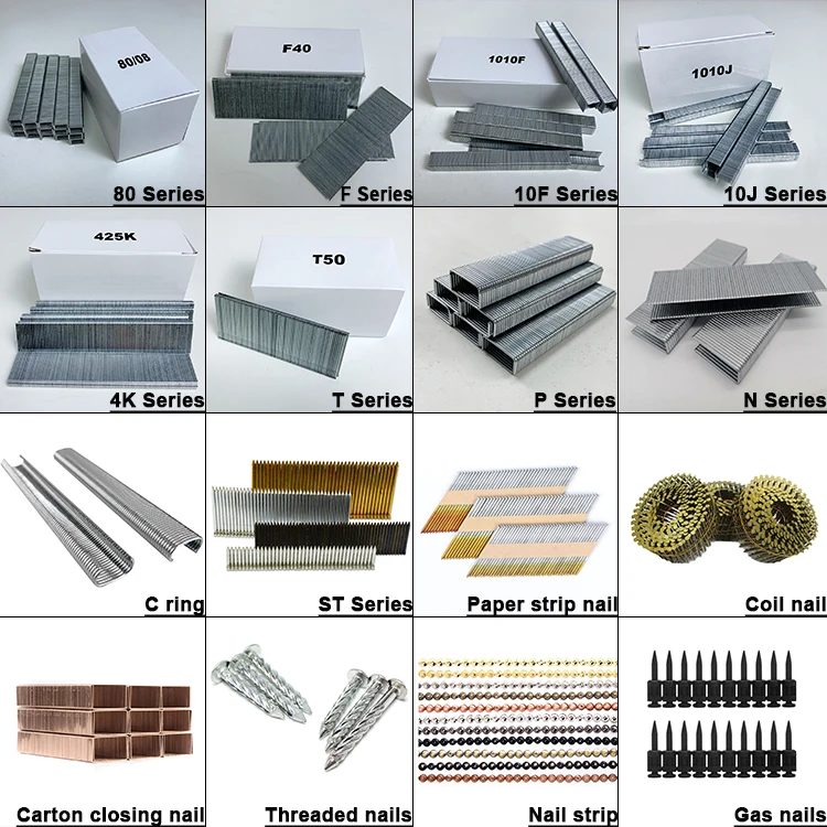 Furniture Sofa Galvanized Staples 22ga 7104 7106 7108 7110 7112 7114 7116 U Shaped 71 Series Pneumatic Nail