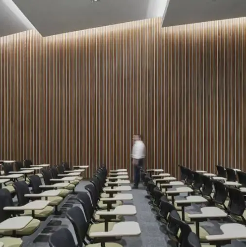 Custom Sound Proof Akupanel Veneer Slats Wooden Slatted Oak Acoustic Wall Panels akustik panel