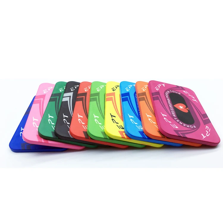 High quality custom square chip set rectangular plaque poker ceramic chips