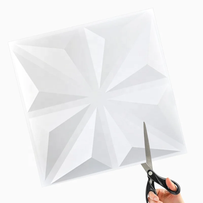 White color Home Decorative Wall Coating Panel Vinyl 3D Wall panels For TV Background